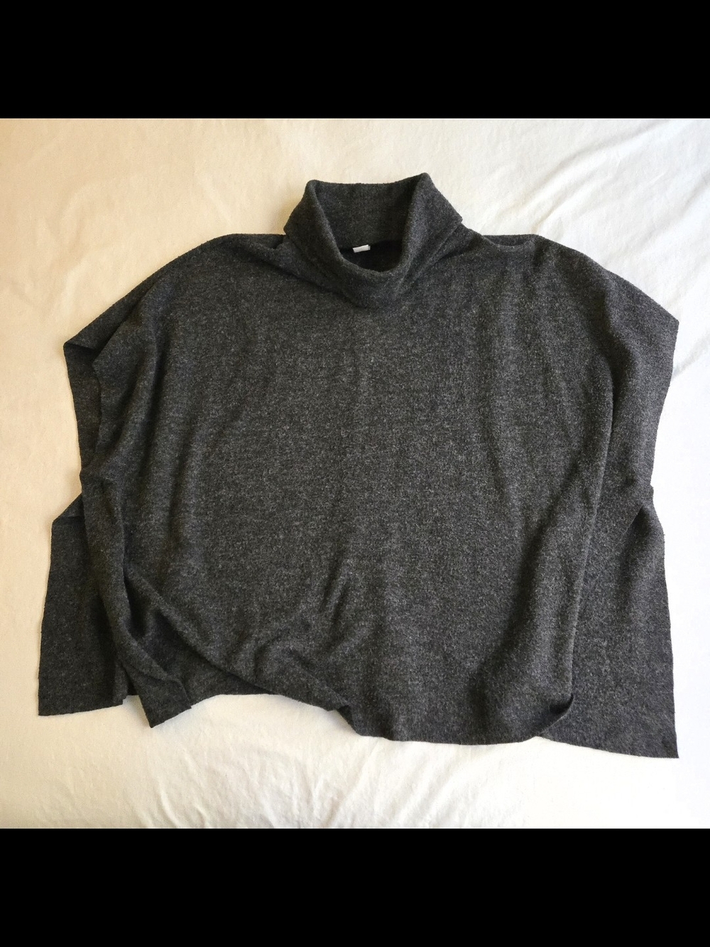 GapBody Charcoal M/L Cowl Turtleneck Poncho Sweater MKY